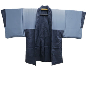 Men's Haori Blue Black Landscape Wide Silk #10440A3