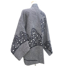 Load image into Gallery viewer, Haori Jacket Grayish Black Full Shibori Tree Silk #10717D2

