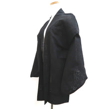 Load image into Gallery viewer, Haori Jacket Vintage(1950-1980) Black Silver See-Through Ryusui Silk #10221E2
