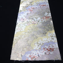 Load image into Gallery viewer, BB10060AD Silk Obi Fabric Cherry Blossom Gold Light Purple 50.8x11.0in(129x28cm)
