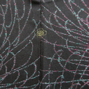 Haori Jacket Vintage(1950-1980) Black Silver Rangiku Silk #10190D5