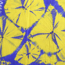 Load image into Gallery viewer, Haori Jacket Vintage(1920-1950) Blue Yellow Shibori Floral pattern Silk #11005F5
