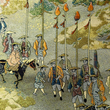 Load image into Gallery viewer, Fukuro Obi Gold Black Daimyogyoretsu Samurai Sakura Silk BB276V6

