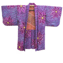Load image into Gallery viewer, Haori Jacket Vintage(1920-1950) Purple Shibori Floral pattern Silk #11056A3
