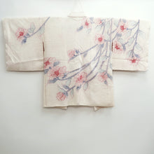 Load image into Gallery viewer, Haori Jacket Vintage(1950-1980) White Pink Shibori Camellia Silk #10025C4
