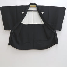 Load image into Gallery viewer, Men&#39;s Haori Vintage(1950-1980) Black Habutae Silk #9984C2
