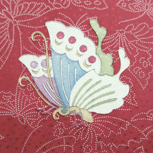 Load image into Gallery viewer, Haori Jacket Red Butterfly Silk #10736D3
