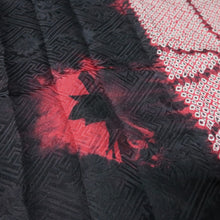 Load image into Gallery viewer, KK1392B7 Silk Kimono Fabric Vintage(1950-1980) Shibori Black 79.1x12.6in(201x32cm)
