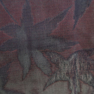 Haori Jacket Vintage(1950-1980) Black Red See-Through Maple Leaf Silk #10040C5