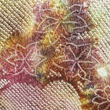 Load image into Gallery viewer, Haori Jacket Vintage(1950-1980) Brown Full Shibori Kiku Maple Leaf Silk #10926F1
