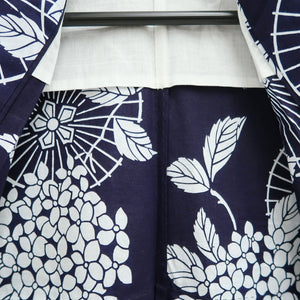 Yukata Vintage(1950-1980) Navy Bangasa Umbrella Cotton #10350F3