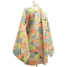 Load image into Gallery viewer, Haori Jacket Vintage(1950-1980) Green Orange Brown Leaves Silk #10617C3

