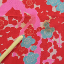 Load image into Gallery viewer, Juban Vintage(1920-1950) Red Plum blossom Branch Silk #10381F4
