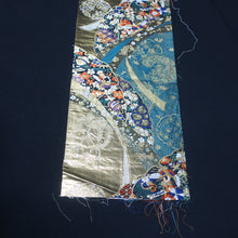 Load image into Gallery viewer, BB10020AB Silk Obi Fabric Crane Birds Gold Green 51.6x11.0in(131x28cm)
