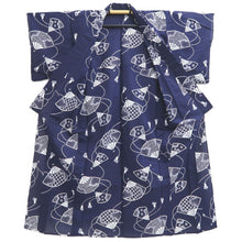 Load image into Gallery viewer, Yukata Navy White See-Through Cotton #10761D3
