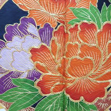 Load image into Gallery viewer, Furisode Vintage(1950-1980) Pale Yellow Butterfly Plum blossom Peony Silk #10565B4
