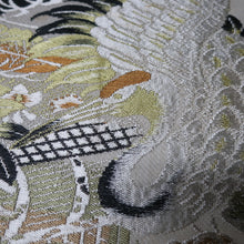 Load image into Gallery viewer, BB10040AC Silk Obi Fabric Vintage(1920-1950) Crane Birds Brown 72.8x11.4in(185x29cm)
