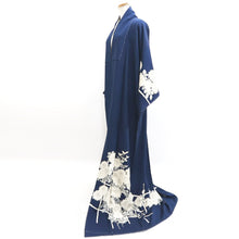 Load image into Gallery viewer, Kimono Vintage(1950-1980) Blue Chrysanthemum Tall Silk #9949B5
