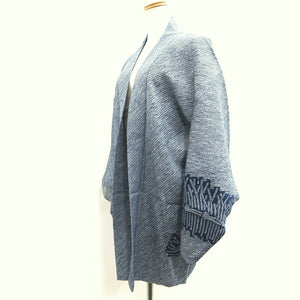 Haori Jacket Vintage(1950-1980) Blue Full Shibori Grass Silk #10236E2