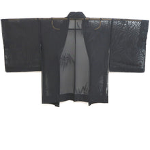 Load image into Gallery viewer, Haori Jacket Black Sheer Iris Silk #10898E5
