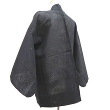 Load image into Gallery viewer, Haori Jacket Vintage(1950-1980) Black Silver See-Through Ryusui Silk #10221E2
