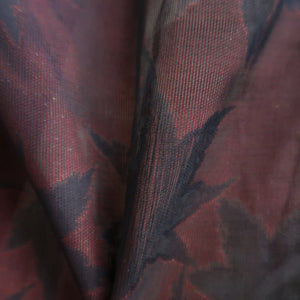 Haori Jacket Vintage(1950-1980) Black Red See-Through Maple Leaf Silk #10040C5