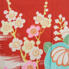 Load image into Gallery viewer, Juban Vintage(1920-1950) Red Peacock feather Silk #10369F4
