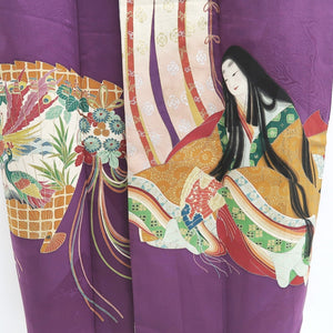 Kimono Vintage(1950-1980) Purple Heian Princess Silk #10269E4