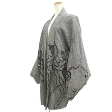 Load image into Gallery viewer, Haori Jacket Vintage(1950-1980) Black Shibori Flower Silk #10597C2
