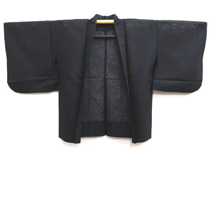 Haori Jacket Vintage(1950-1980) Black Silver See-Through Ryusui Silk #10221E2
