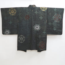 Load image into Gallery viewer, Haori Jacket Vintage(1950-1980) Black Gold Silver Flower Silk #10055C5
