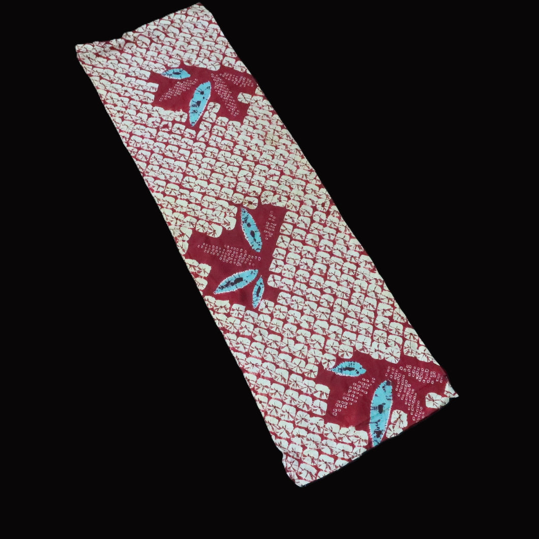 KK1518A2 Silk Kimono Fabric Vintage(1920-1950) Shibori Red 39.0x11.4in(99x29cm)