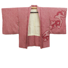 Load image into Gallery viewer, Haori Jacket Red Full Shibori Peony Silk #10707D2
