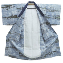 Load image into Gallery viewer, Men's Juban Blueish Gray Landscape Silk #10666C5
