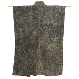 Men's Haori Vintage(1950-1980) Dark Brown Jinbaori Silk #10431A3