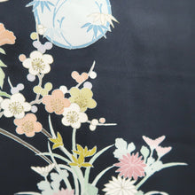 Load image into Gallery viewer, Haori Jacket Black Flower Silk #10817E1
