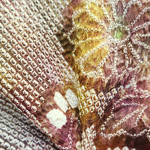 Load image into Gallery viewer, Haori Jacket Vintage(1950-1980) Brown Full Shibori Kiku Maple Leaf Silk #10926F1
