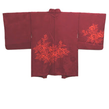Load image into Gallery viewer, Haori Jacket Wine red Peony Silk #10798D5
