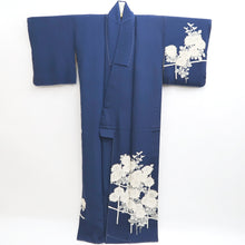 Load image into Gallery viewer, Kimono Vintage(1950-1980) Blue Chrysanthemum Tall Silk #9949B5
