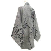 Load image into Gallery viewer, Haori Jacket Vintage(1950-1980) Black Shibori Flower Silk #10597C2
