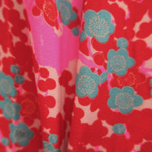 Load image into Gallery viewer, Juban Vintage(1920-1950) Red Plum blossom Branch Silk #10381F4
