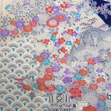 Load image into Gallery viewer, CC1011C1 Silk 4pcs Bundle Kimono Fabric Blue Red 78.7x5.9in(200x15cm)
