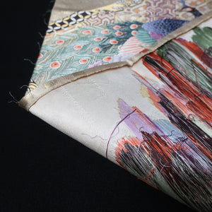 BB10030AC Silk Obi Fabric Peacock Gold 50.0x11.0in(127x28cm)