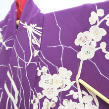 Load image into Gallery viewer, Kimono Vintage(1950-1980) Purple Plum blossom Branch Silk #10781D4

