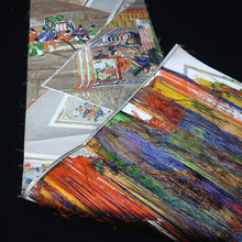 Load image into Gallery viewer, BB10090AF Silk Obi Fabric Heian Princess Gold White 42.9x11.0in(109x28cm)
