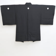 Load image into Gallery viewer, Men&#39;s Haori Vintage(1950-1980) Black Habutae Silk #9984C2
