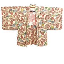 Load image into Gallery viewer, Haori Jacket Pale Yellow Butterfly Silk #10727D2
