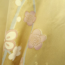 Load image into Gallery viewer, Furisode Light Yellow brown Plum blossom Branch Silk #9680J3
