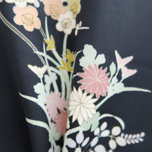 Load image into Gallery viewer, Haori Jacket Black Flower Silk #10817E1
