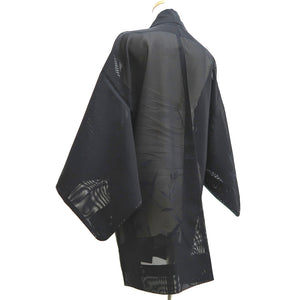 Haori Jacket Vintage(1950-1980) Black See-Through Grass Silk #10041C5